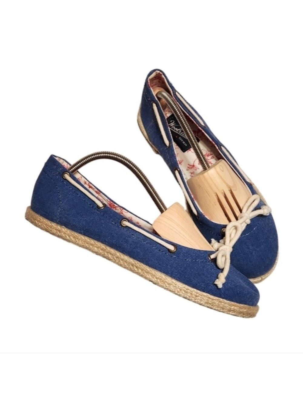 Woolrich Leeward Canvas Espadrille Flat Shoes Blue Size 8